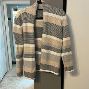 Striped Gray and Tan Women’s  Sweater